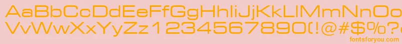Square721ExtendedBt-Schriftart – Orangefarbene Schriften auf rosa Hintergrund