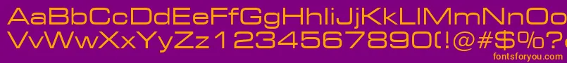 Square721ExtendedBt Font – Orange Fonts on Purple Background