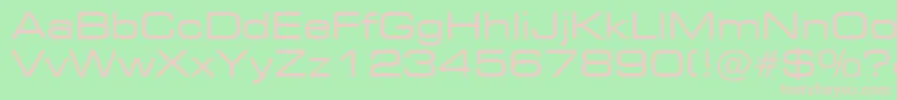 Square721ExtendedBt-fontti – vaaleanpunaiset fontit vihreällä taustalla