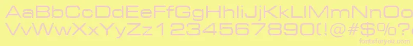 Square721ExtendedBt-Schriftart – Rosa Schriften auf gelbem Hintergrund