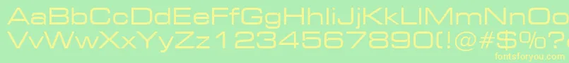 フォントSquare721ExtendedBt – 黄色の文字が緑の背景にあります