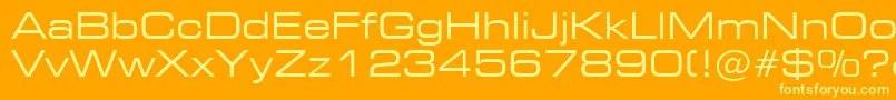 Czcionka Square721ExtendedBt – żółte czcionki na pomarańczowym tle