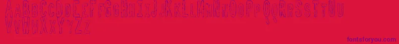 ToxicWasteTfb-Schriftart – Violette Schriften auf rotem Hintergrund