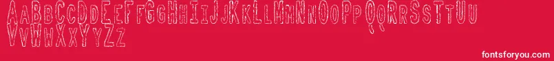 Fonte ToxicWasteTfb – fontes brancas em um fundo vermelho