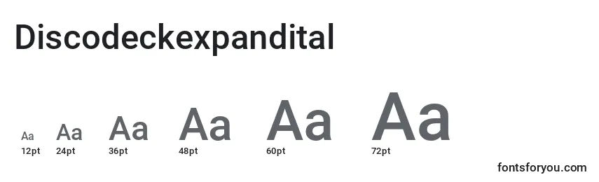 sizes of discodeckexpandital font, discodeckexpandital sizes