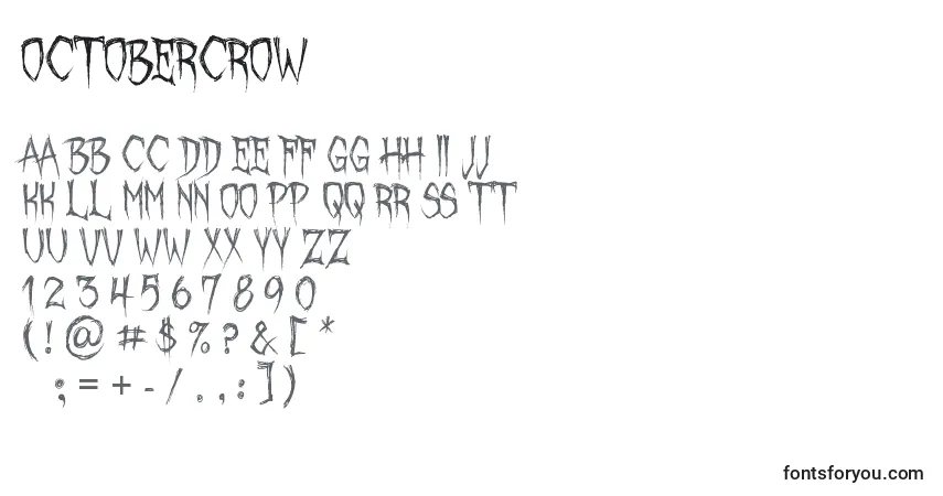 characters of octobercrow font, letter of octobercrow font, alphabet of  octobercrow font