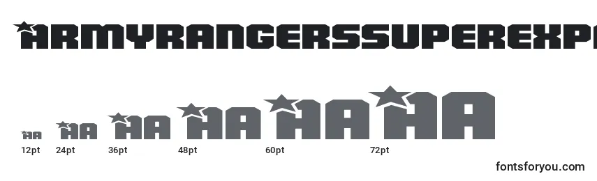 sizes of armyrangerssuperexpand font, armyrangerssuperexpand sizes