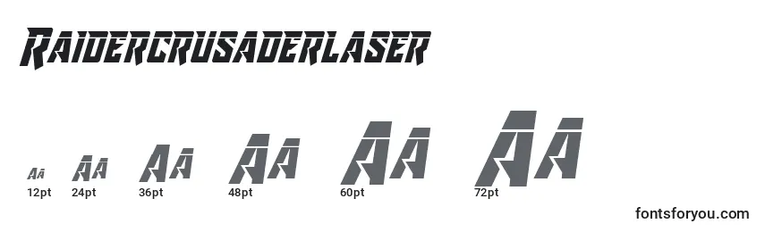 sizes of raidercrusaderlaser font, raidercrusaderlaser sizes