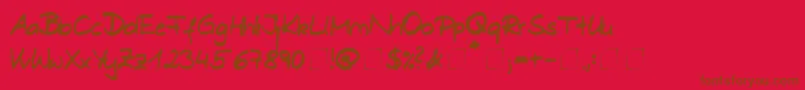 Dani Font – Brown Fonts on Red Background