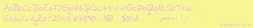 Dani Font – Pink Fonts on Yellow Background