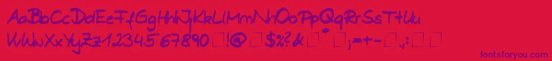 Dani Font – Purple Fonts on Red Background
