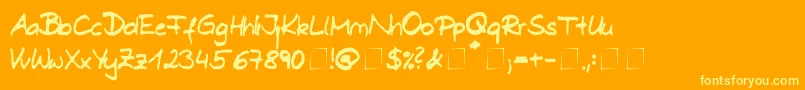 Dani Font – Yellow Fonts on Orange Background