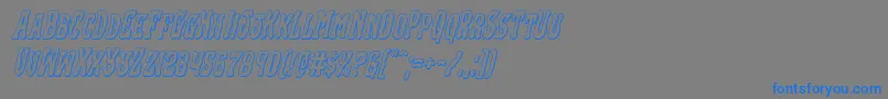 Blackgunk3Dital-Schriftart – Blaue Schriften auf grauem Hintergrund