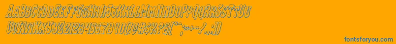 Blackgunk3Dital-Schriftart – Blaue Schriften auf orangefarbenem Hintergrund