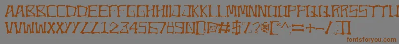 Więcej informacji o czcionce Bonez Czcionka Bonez – brązowe czcionki na szarym tle