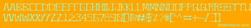 Bonez Font – Green Fonts on Orange Background