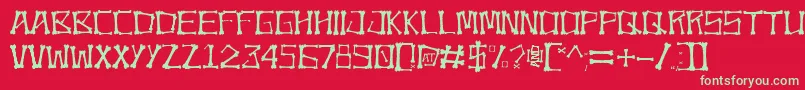 Bonez Font – Green Fonts on Red Background