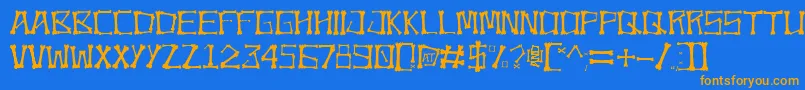 Bonez Font – Orange Fonts on Blue Background