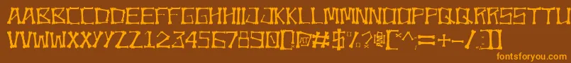 Bonez Font – Orange Fonts on Brown Background