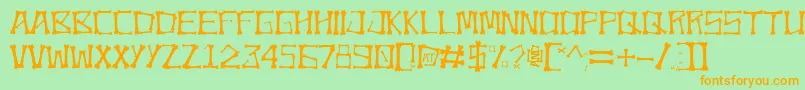 Bonez Font – Orange Fonts on Green Background