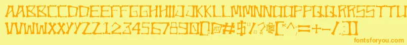 Bonez Font – Orange Fonts on Yellow Background