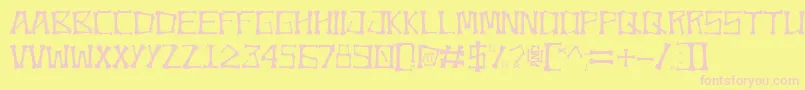 Bonez Font – Pink Fonts on Yellow Background