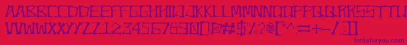 Bonez Font – Purple Fonts on Red Background