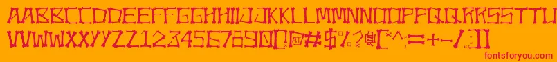 Bonez Font – Red Fonts on Orange Background