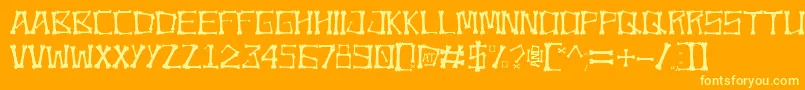 Bonez Font – Yellow Fonts on Orange Background