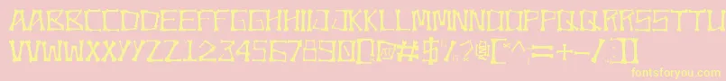 Bonez Font – Yellow Fonts on Pink Background