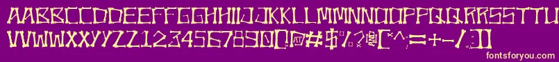Bonez Font – Yellow Fonts on Purple Background