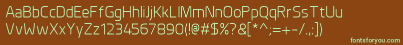 Шрифт PlanerReg – зелёные шрифты на коричневом фоне