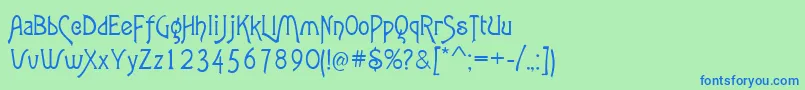 Agatha Font – Blue Fonts on Green Background