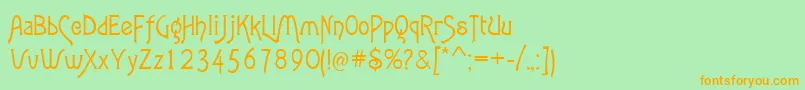 Agatha-Schriftart – Orangefarbene Schriften auf grünem Hintergrund