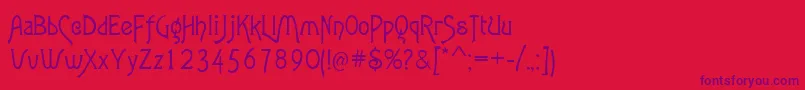 Agatha-Schriftart – Violette Schriften auf rotem Hintergrund