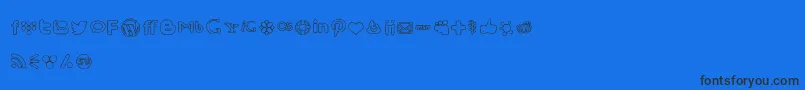 SocialMediaIcons Font – Black Fonts on Blue Background