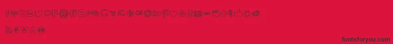 Czcionka SocialMediaIcons – czarne czcionki na czerwonym tle