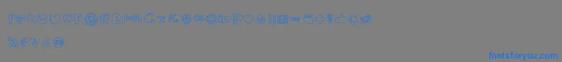 SocialMediaIcons-Schriftart – Blaue Schriften auf grauem Hintergrund