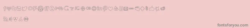 SocialMediaIcons-Schriftart – Graue Schriften auf rosa Hintergrund
