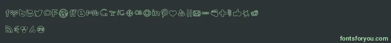 SocialMediaIcons Font – Green Fonts on Black Background