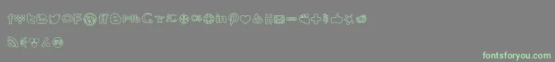 Шрифт SocialMediaIcons – зелёные шрифты на сером фоне