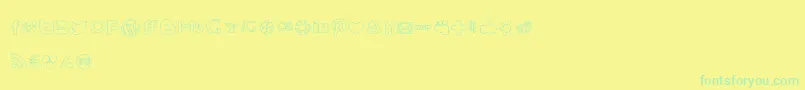 fuente SocialMediaIcons – Fuentes Verdes Sobre Fondo Amarillo