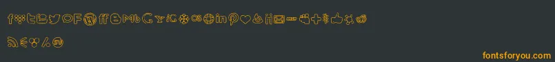SocialMediaIcons Font – Orange Fonts on Black Background