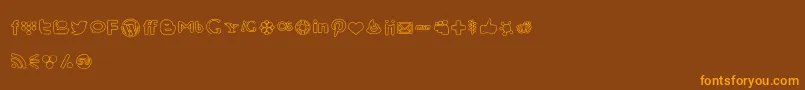 SocialMediaIcons Font – Orange Fonts on Brown Background