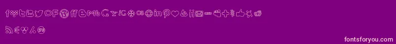 SocialMediaIcons Font – Pink Fonts on Purple Background