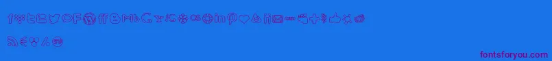 SocialMediaIcons Font – Purple Fonts on Blue Background