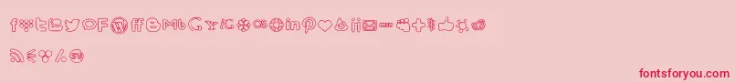 Czcionka SocialMediaIcons – czerwone czcionki na różowym tle