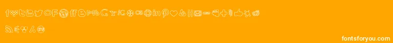 SocialMediaIcons-Schriftart – Weiße Schriften auf orangefarbenem Hintergrund