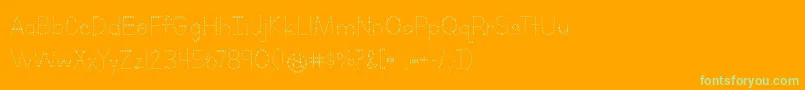 LettersForLearnersDots-Schriftart – Grüne Schriften auf orangefarbenem Hintergrund