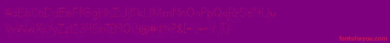 LettersForLearnersDots-Schriftart – Rote Schriften auf violettem Hintergrund